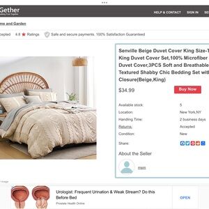 Beige Duvet Cover Set - King Size